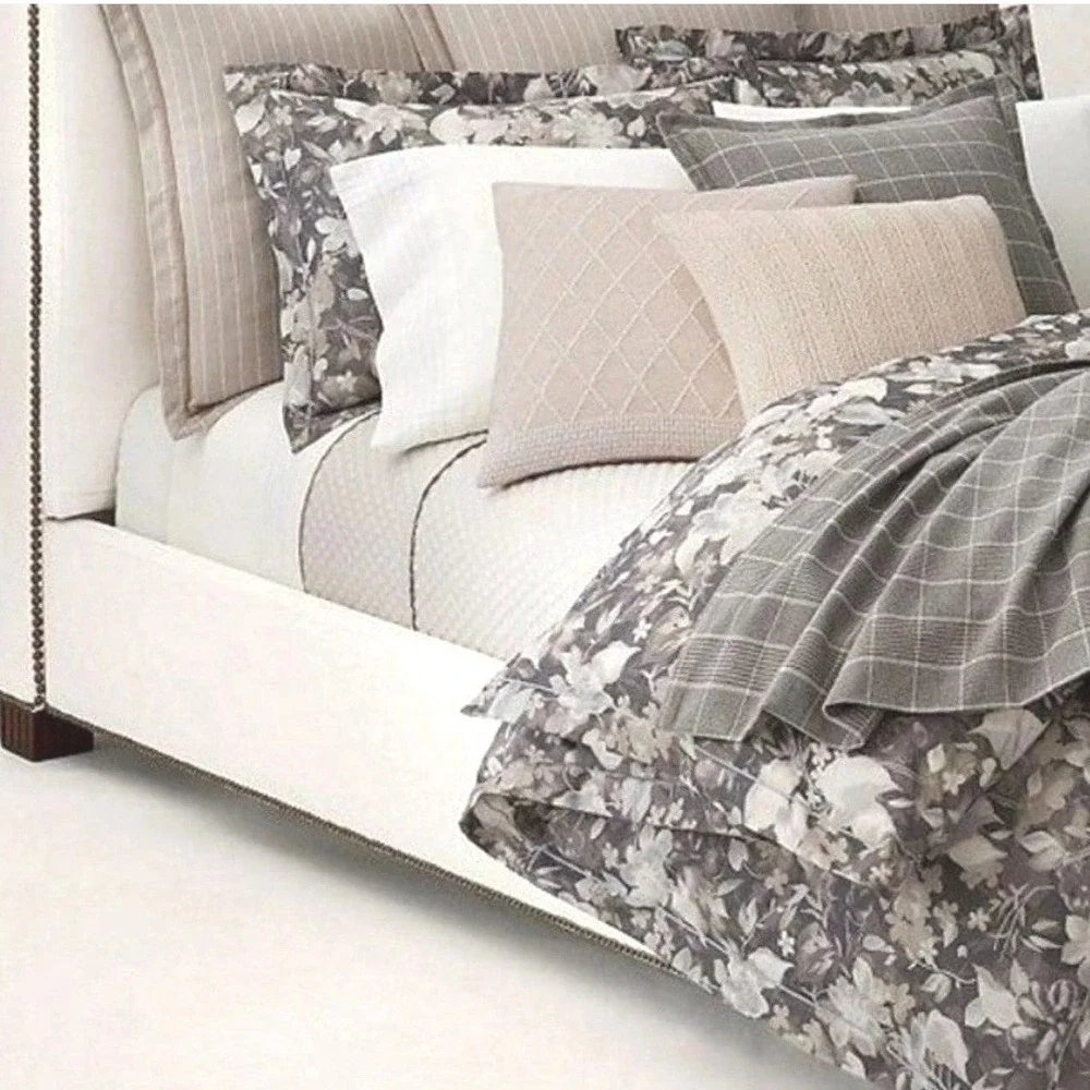Ralph Lauren Avery Full /Queen Duvet Cover Gray Floral Cottagecore Neutral‎ NEW